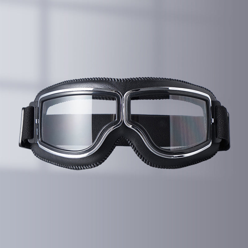 Unisex vintage motorcycle goggles for classic eye protection & style.