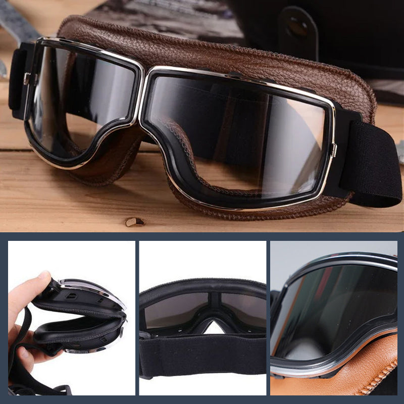 Unisex outdoor sports goggles, retro design, excellent for cycling & wind protection.