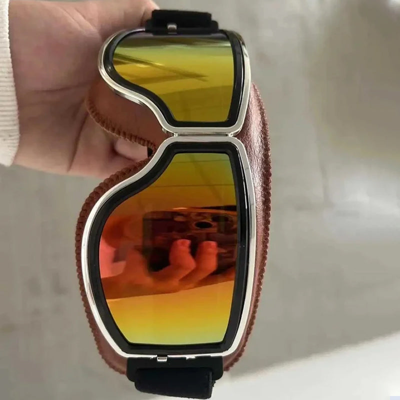 Classic motorcycle goggles, perfect for wind, dust, & UV eye protection.