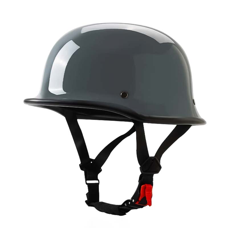 Matte Black Unisex Open-Face Motorcycle Helmet. ECE DOT certified for vintage street style.
