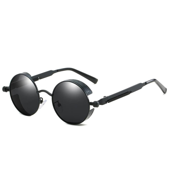 Alloy frame vintage polarized sunglasses for men & women, UV400 protection & retro look.