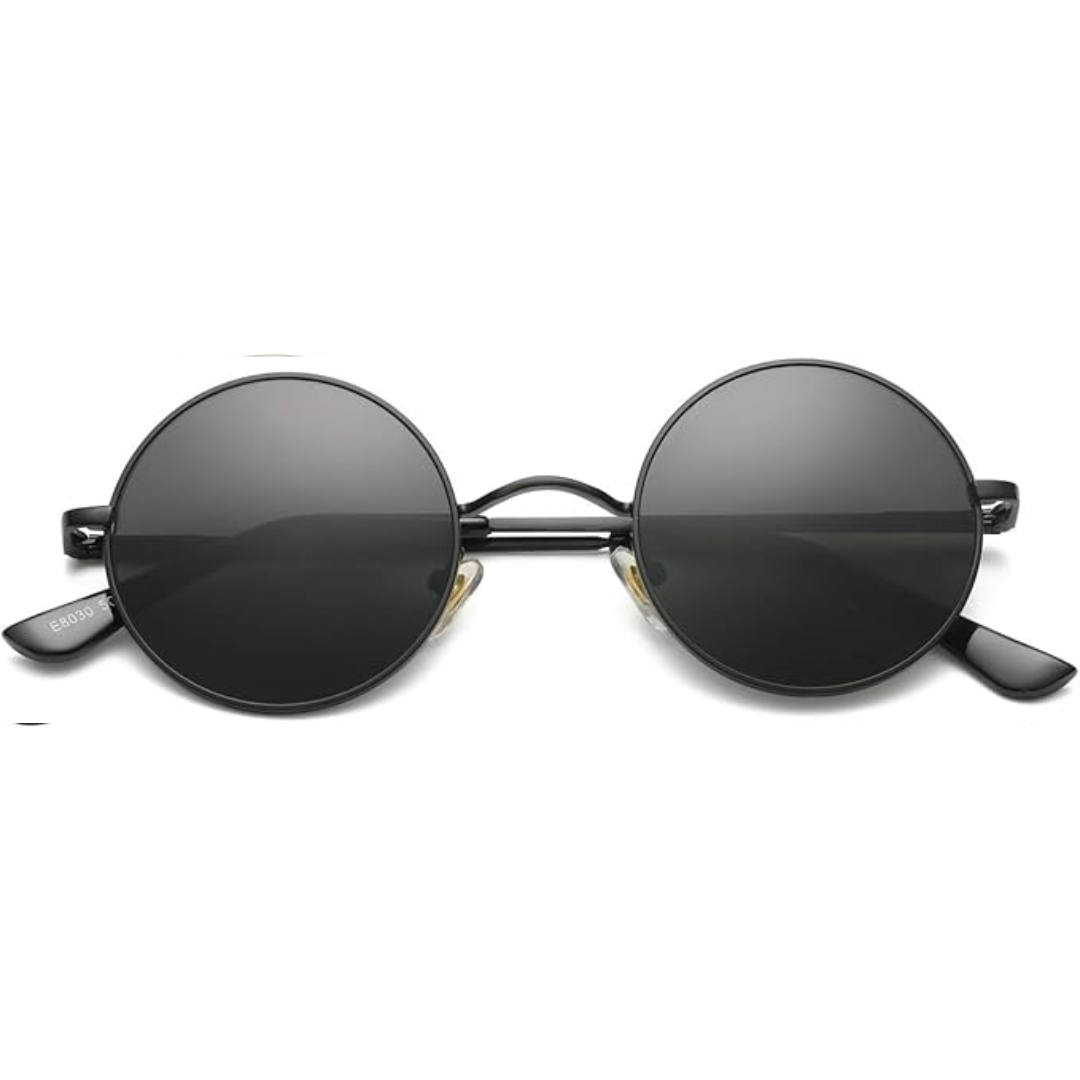 Stylish retro round sunglasses with polarized lenses. Glare protection & vintage style eyewear.