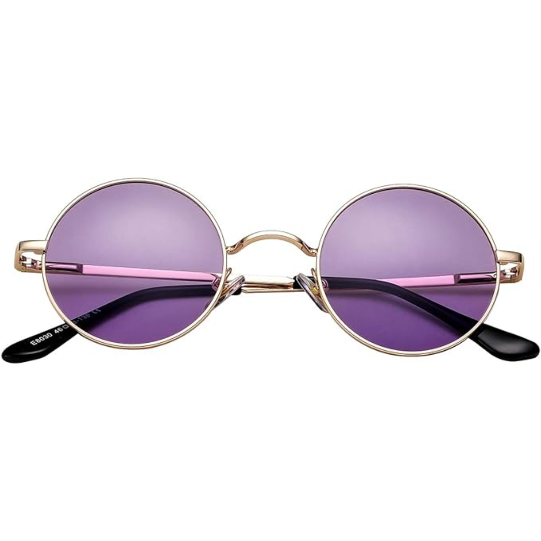 Stylish round polarized sunglasses. Lightweight, retro, glare-free vision & UV protection.