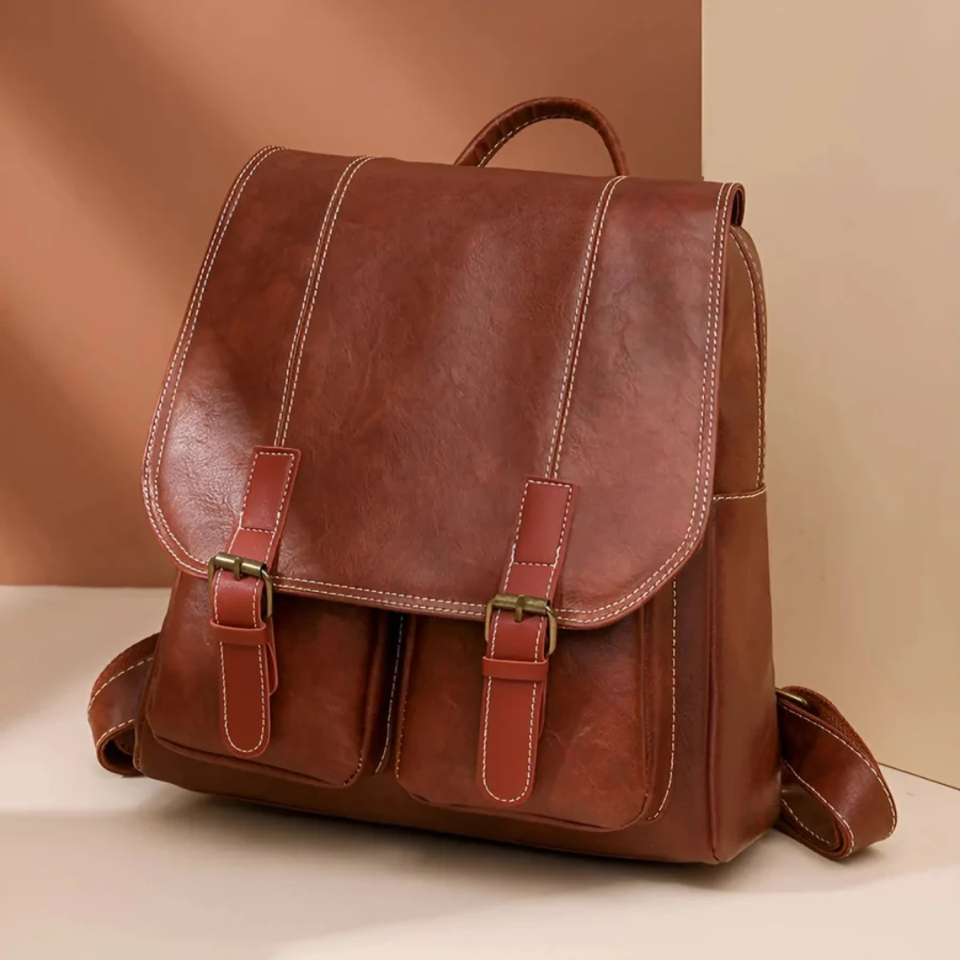 RetroTrail vintage brown backpack, a classic unisex style travel bag with durable design for school and work.