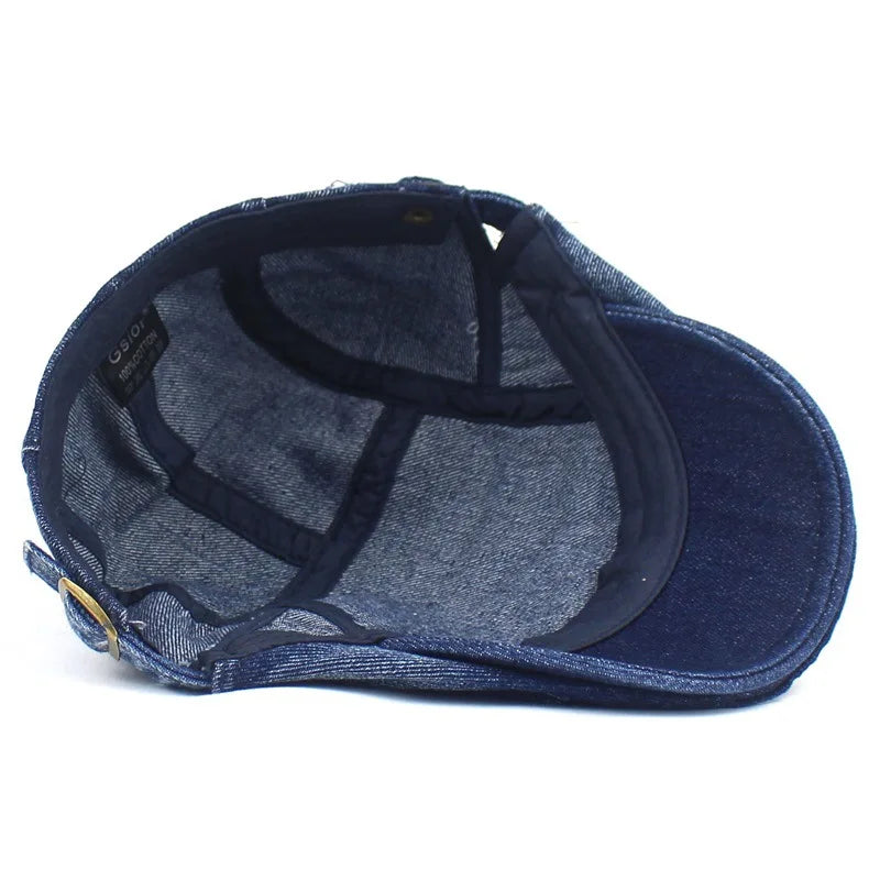 Soft denim casual hat, a unisex ivy cap for comfortable vintage style and modern streetwear.