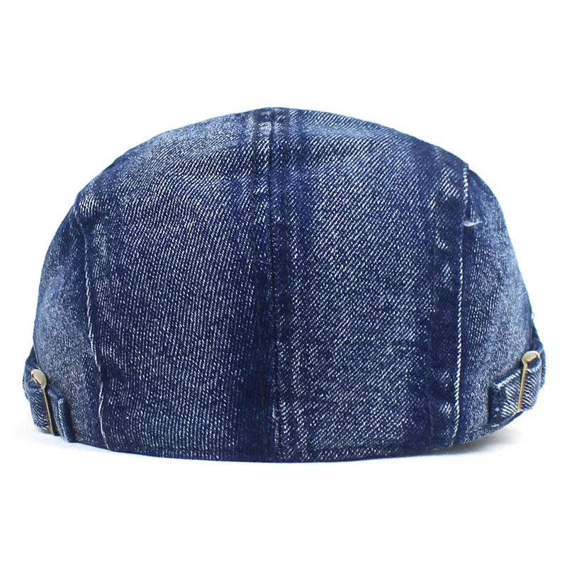 Effortlessly cool unisex denim ivy cap, blending vintage charm with comfortable, adjustable fit.