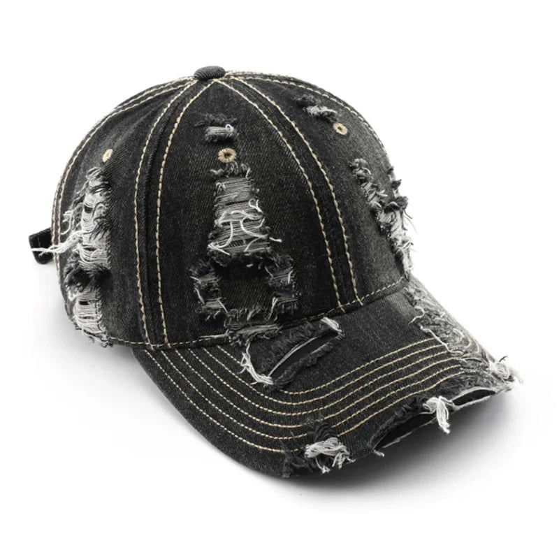 Comfortable unisex vintage washed denim hat. Adjustable, stylish for casual wear, a versatile everyday accessory.