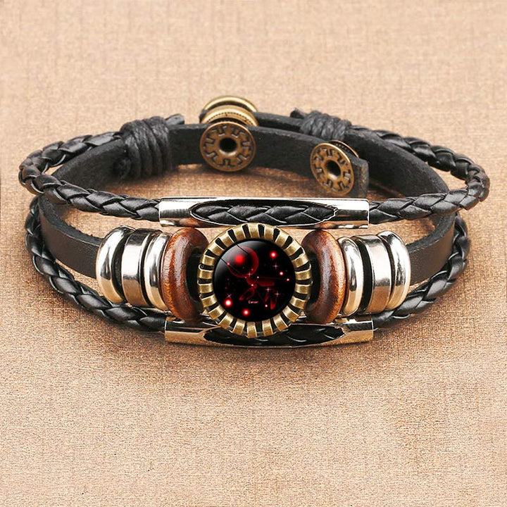Astrology charm bracelet, vintage retro design with celestial zodiac symbols, a unisex jewelry item.