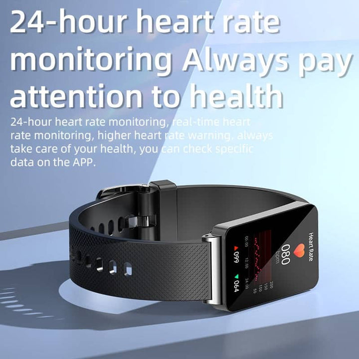 VitalTrack smart fitness wristband tracking heart rate, steps, and sleep for improved health and wellness.