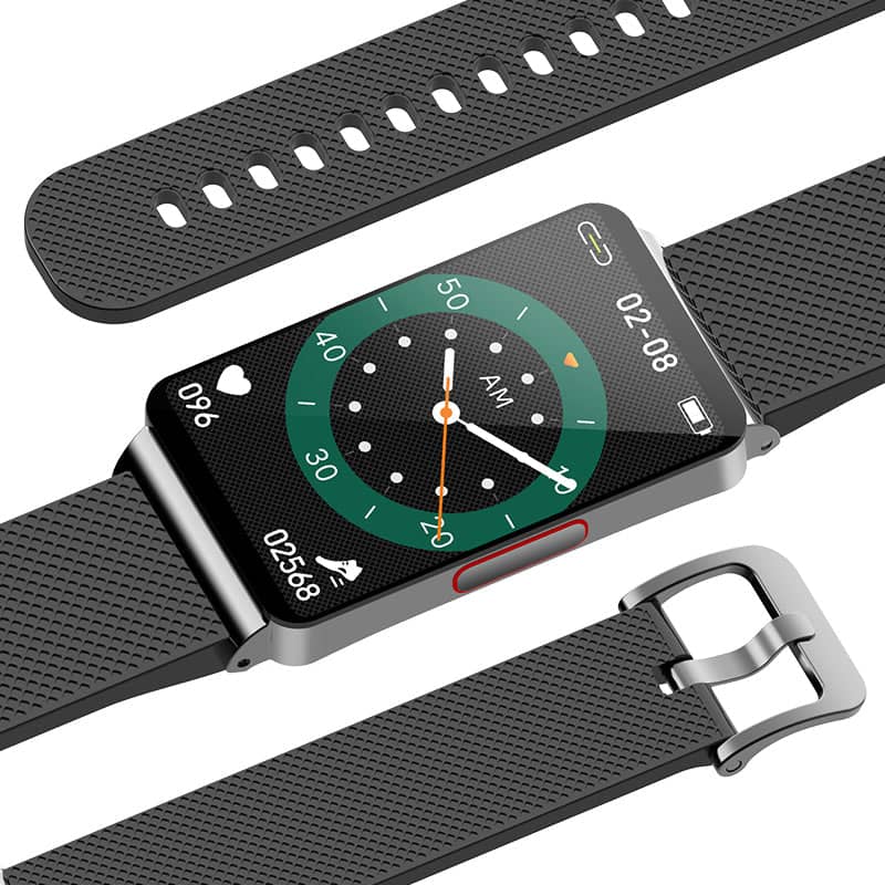 VitalTrack activity tracker providing detailed data on heart rate, blood pressure, steps, and sleep patterns.