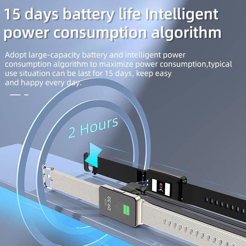 VitalTrack smart bracelet for precise blood pressure, heart rate, and sleep quality tracking; unisex design.