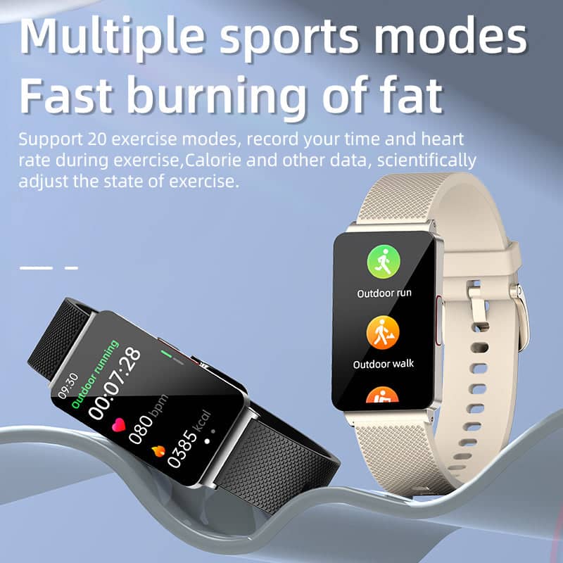 Waterproof unisex VitalTrack fitness tracker & smart bracelet with HR, BP, sleep, and activity tracking.