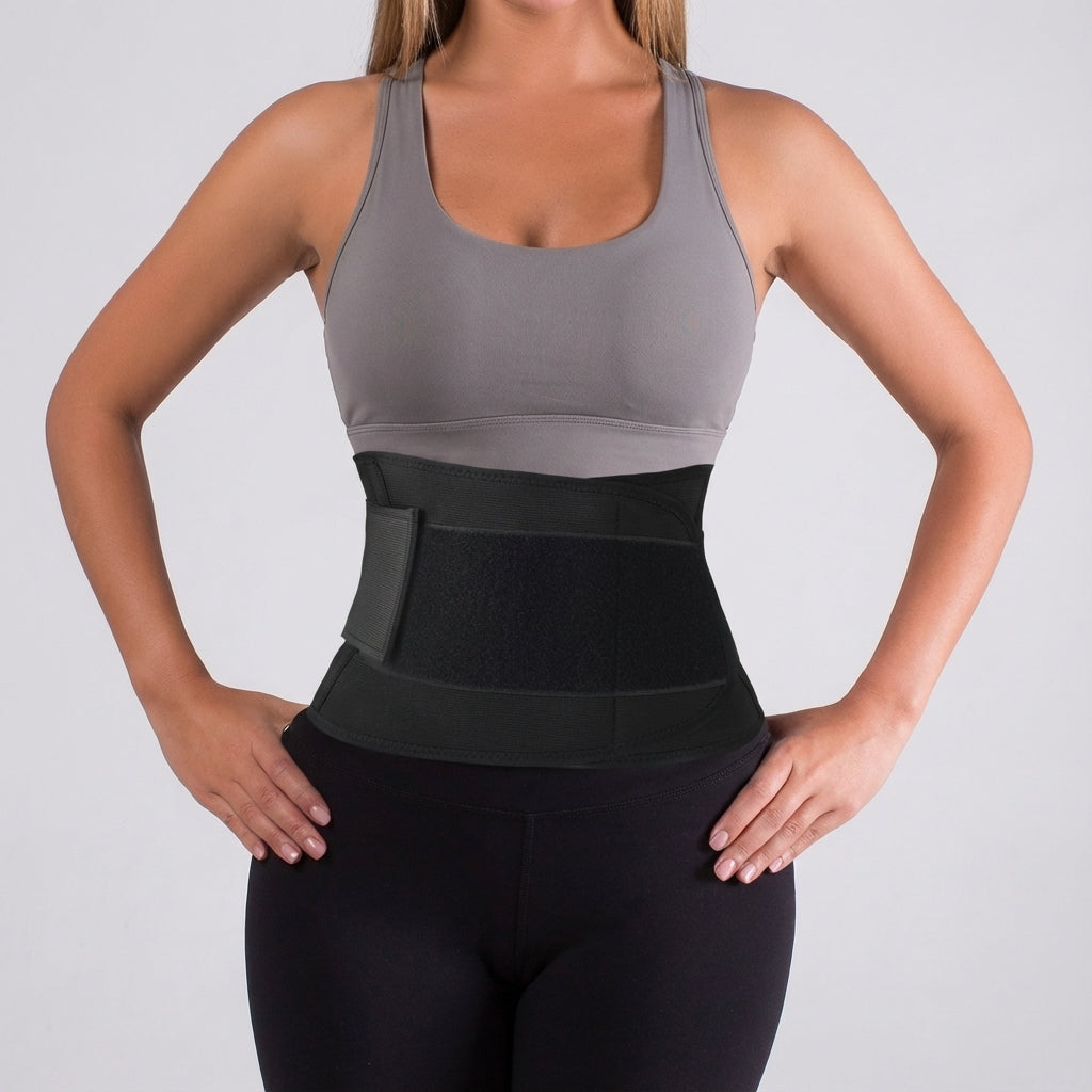 Sweat-inducing waist trainer for men and women, promoting core warming and lumbar support