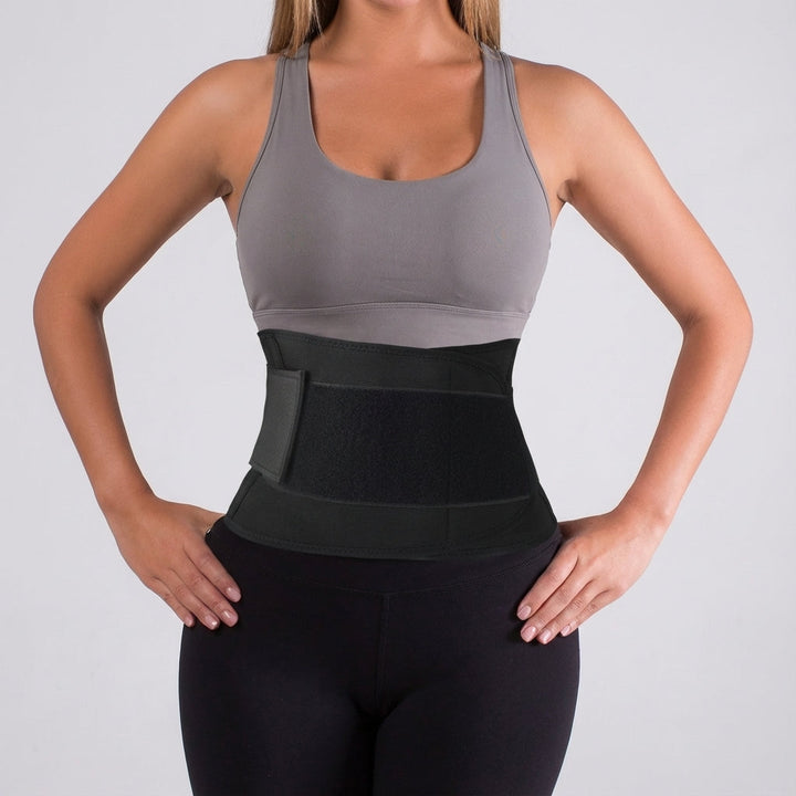 Sweat-inducing waist trainer for men and women, promoting core warming and lumbar support