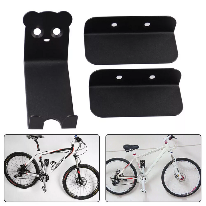 Heavy-duty carbon steel bike wall mount rack, perfect for space-saving garage organization & bike storage.