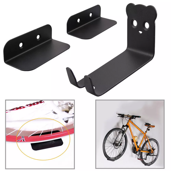 Sleek design unisex wall-mounted bike rack, carbon steel for heavy-duty storage & modern home decor.