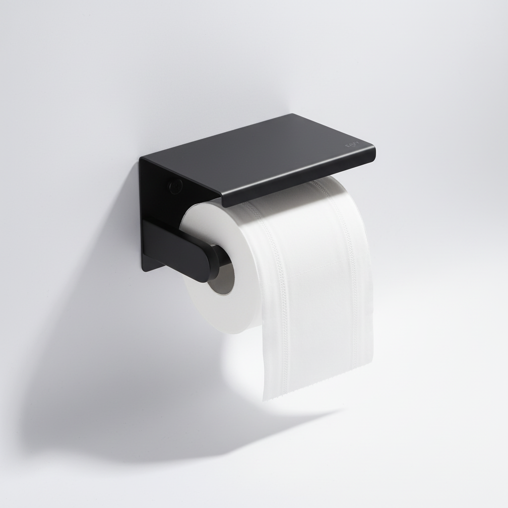 Unisex Wall-Mounted Toilet Paper Holder with Shelf