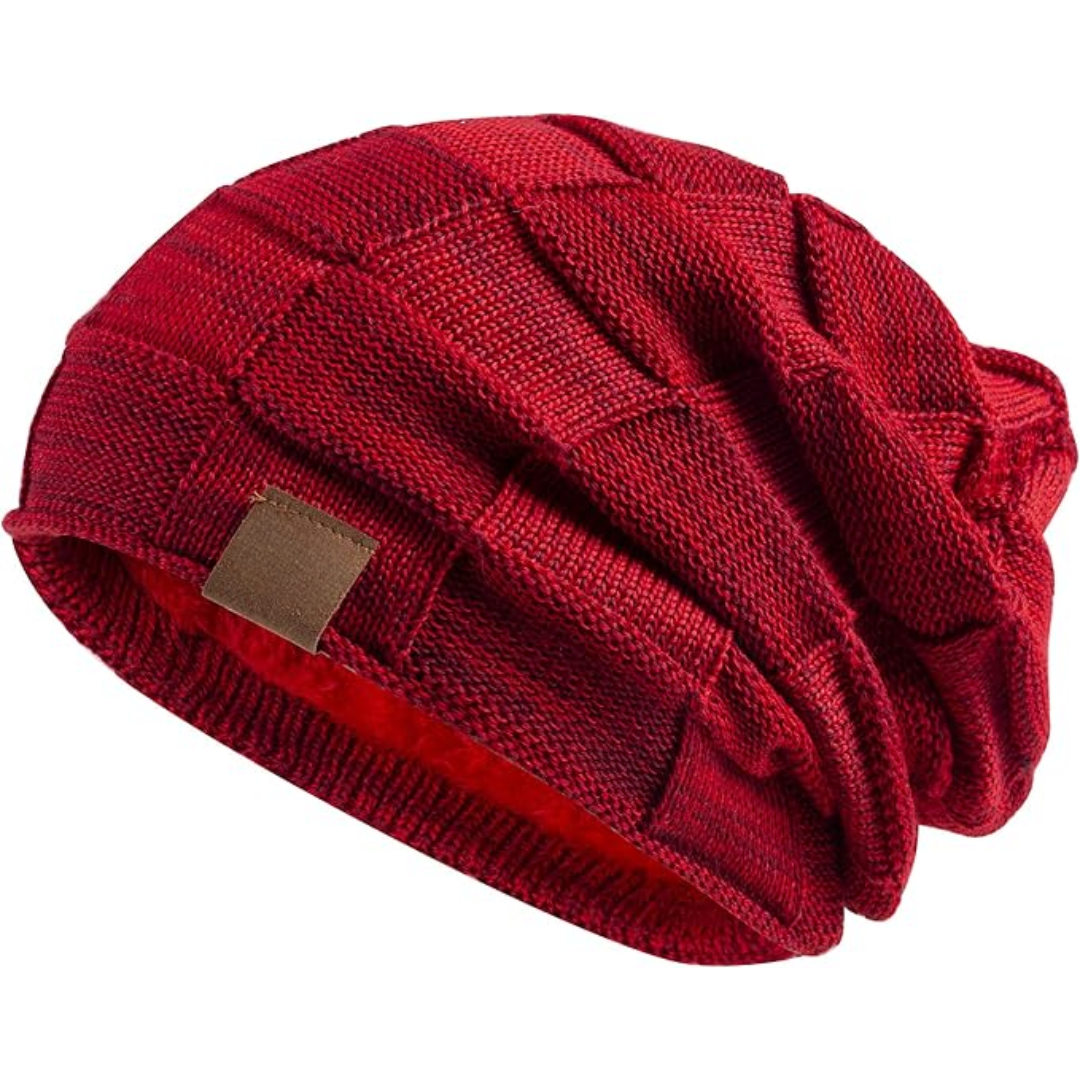 Knitted beanie hat, 'Yves' style, in a rich navy blue, essential headwear for cold weather