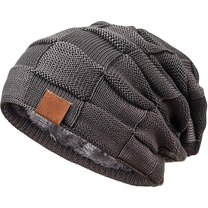 Headwear: 'Yves' slouchy beanie in a vibrant red, a cozy and fashionable unisex item