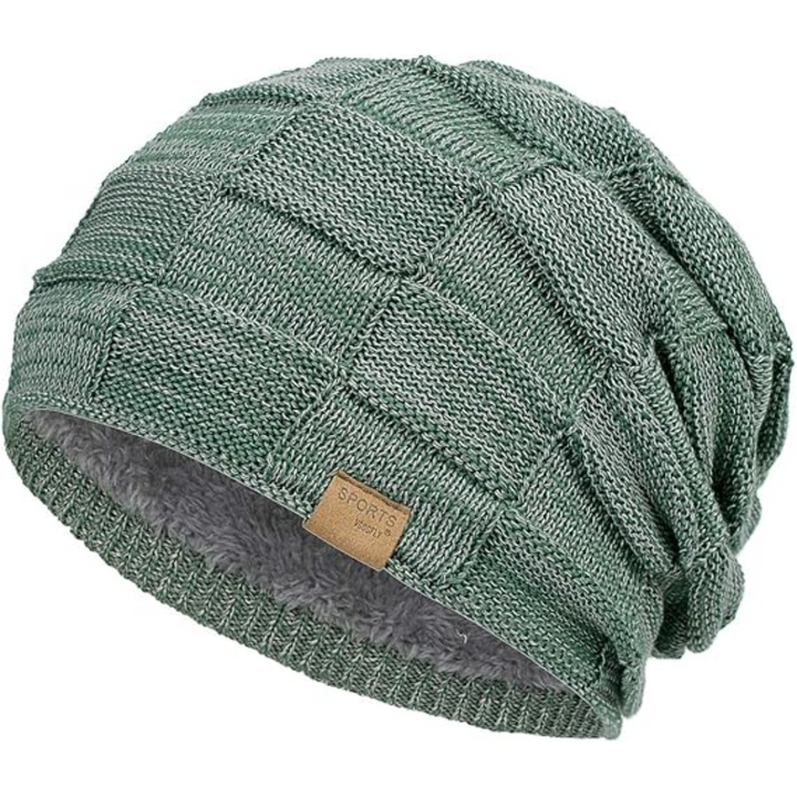 Soft knitted slouch beanie offering thermal protection and warmth, ideal for winter