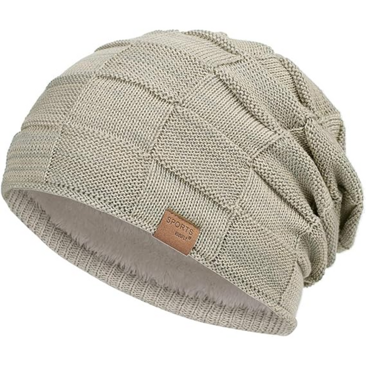 Warm knitted slouch beanie hat, a perfect winter accessory for both men and women