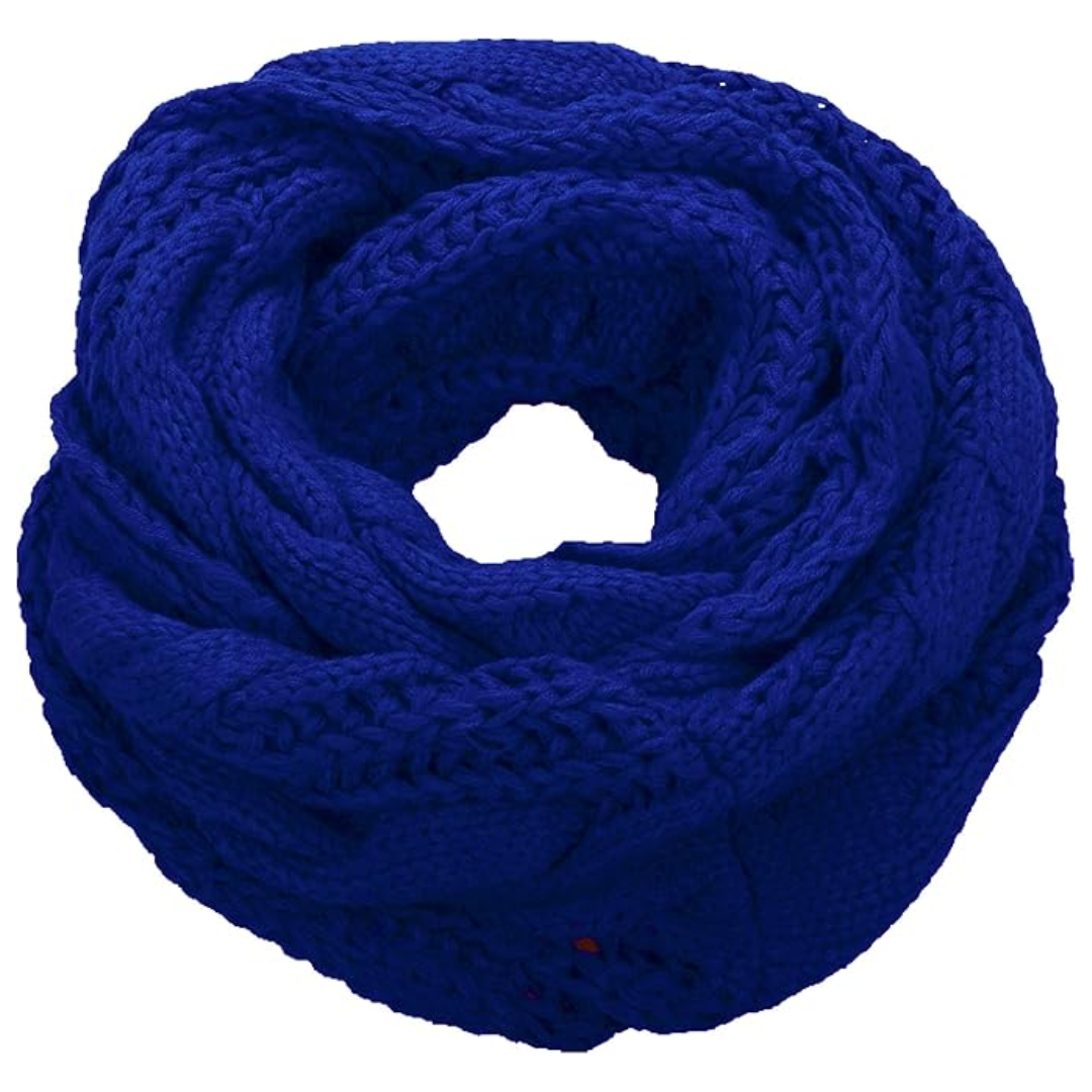 Close-up of ribbed knit texture on a Davina unisex winter scarf, soft and warm accessory