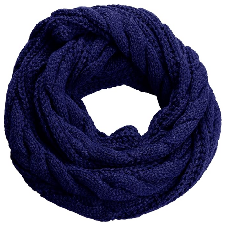 Unisex black ribbed knit Davina winter scarf draped elegantly, essential winter fashion