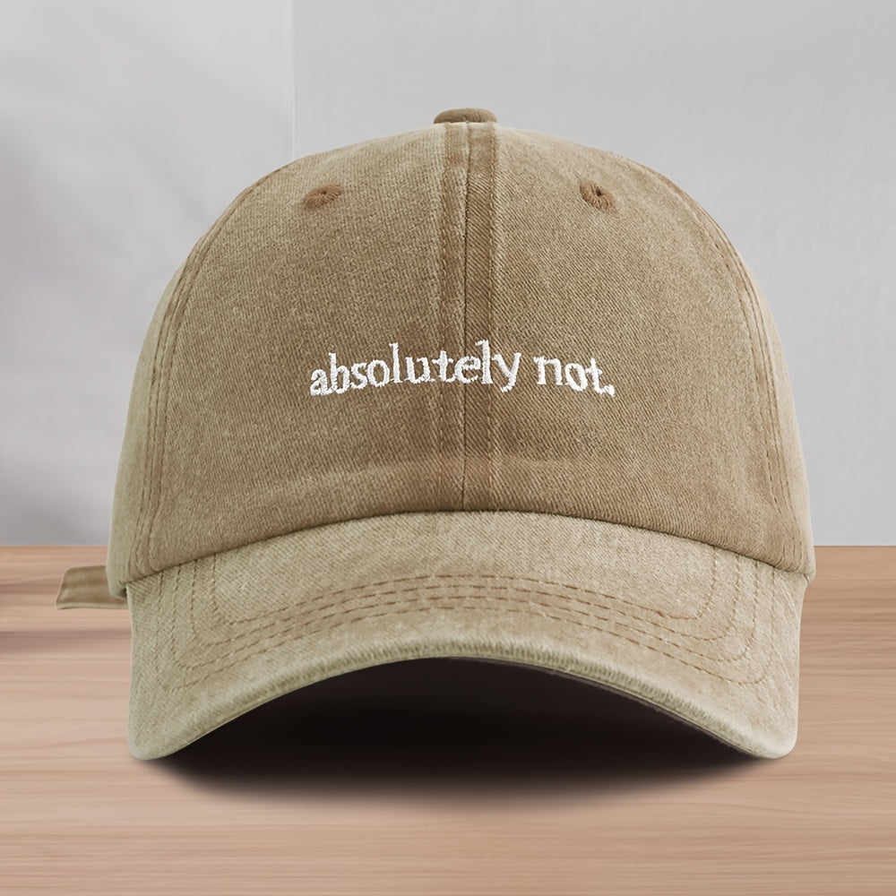 Front view of a low profile Washed Cotton Baseball Cap. Unisex, adjustable, and comfortable hat for casual everyday style.