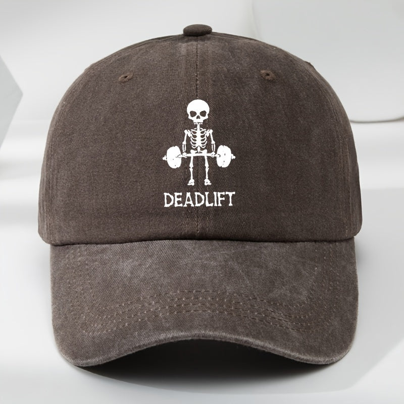 Casual Washed Cotton Deadlift Cap, comfortable athletic wear and unisex gym accessory for daily use.