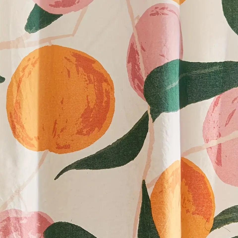 PeachAura water-repellent shower curtain, a decorative and functional polyester addition to any bathroom