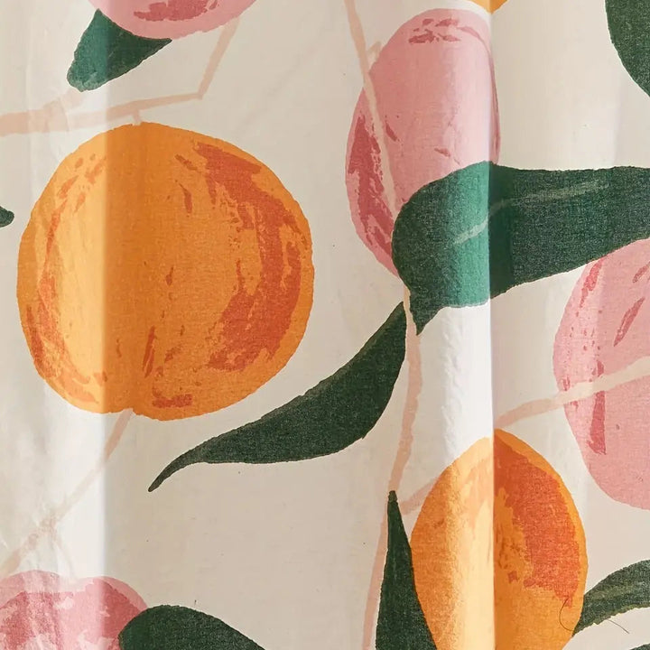 PeachAura water-repellent shower curtain, a decorative and functional polyester addition to any bathroom
