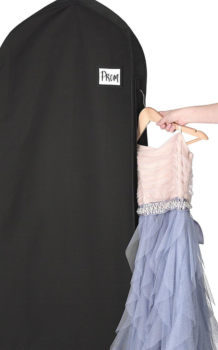 Essential travel garment bag: water-repellent, zippered, unisex, with practical accessory pocket for luggage.