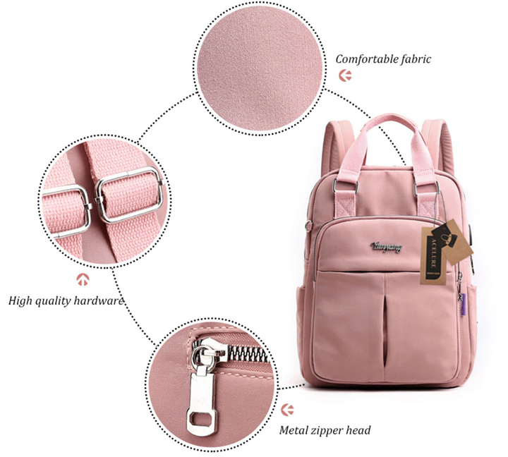 Unisex commuter backpack with water-resistant exterior, ideal for daily essentials