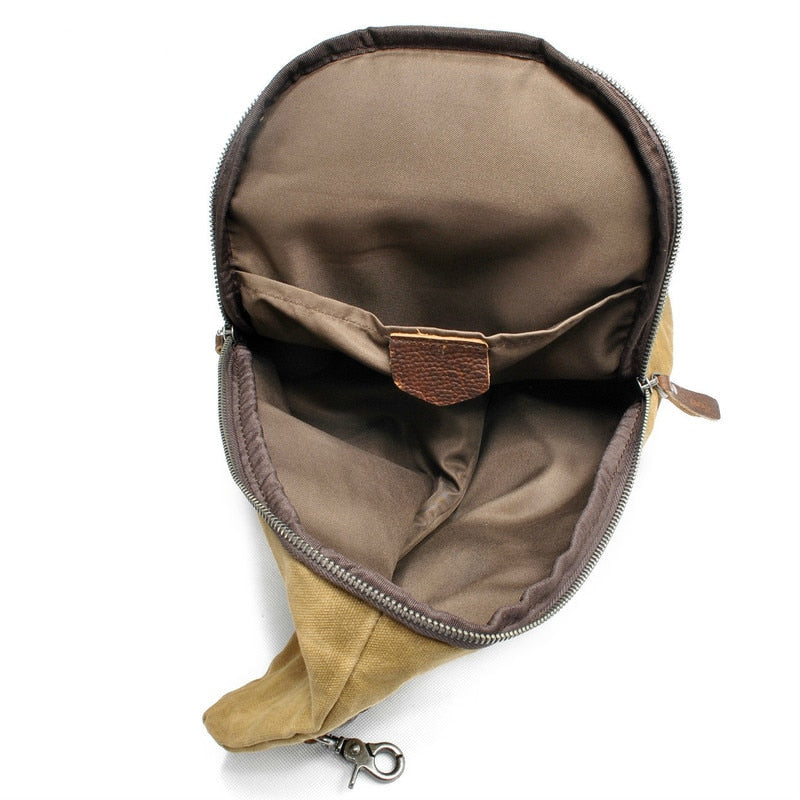 Unisex everyday carry chest bag, durable water-resistant canvas, secure anti-theft design, black