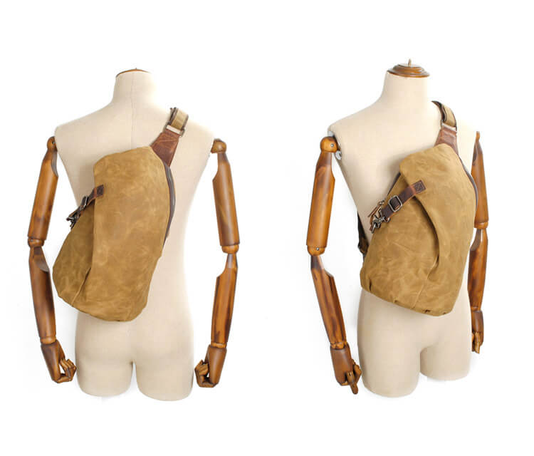Water-resistant shoulder sling bag, unisex design, perfect for travel & daily use, main compartment open