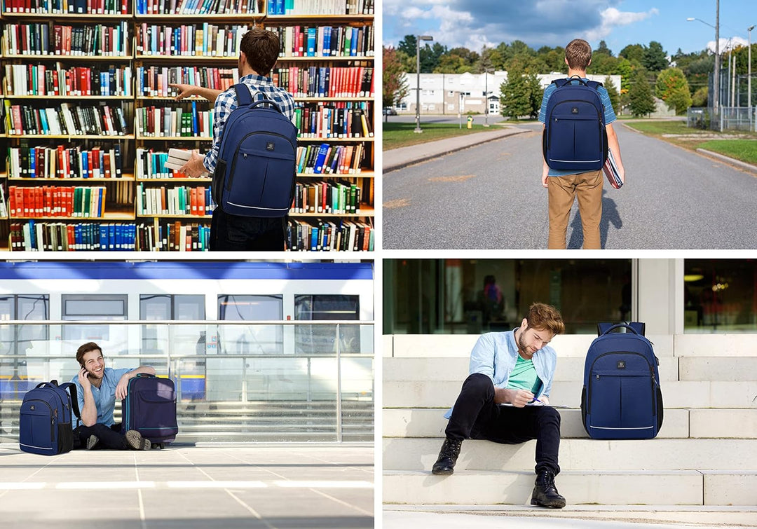 Functional anti-theft laptop bag, water-resistant, USB port, perfect for travel and daily use.