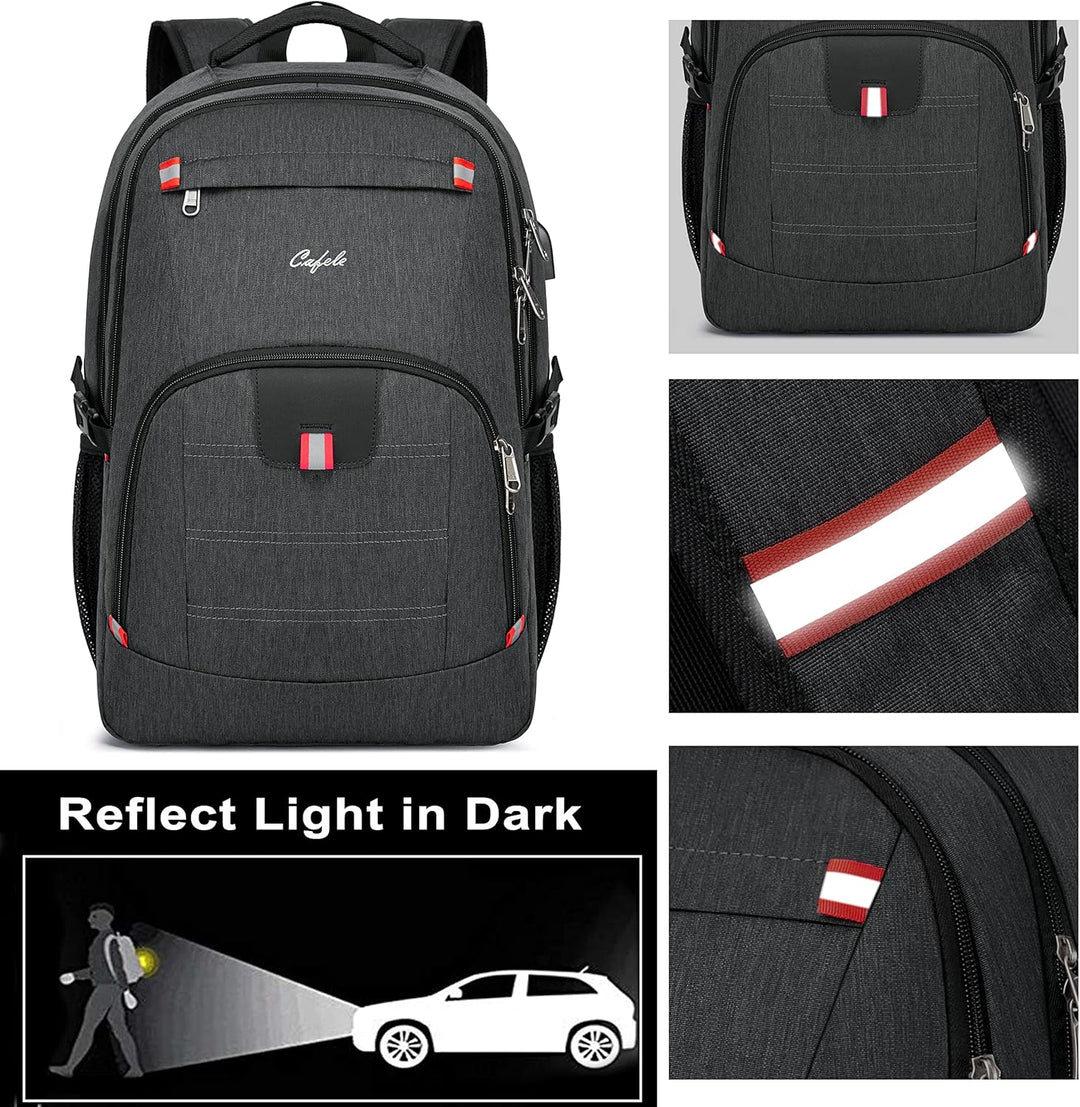 Compact water-resistant travel backpack, anti-theft, USB port, ideal for short trips & tech gear.