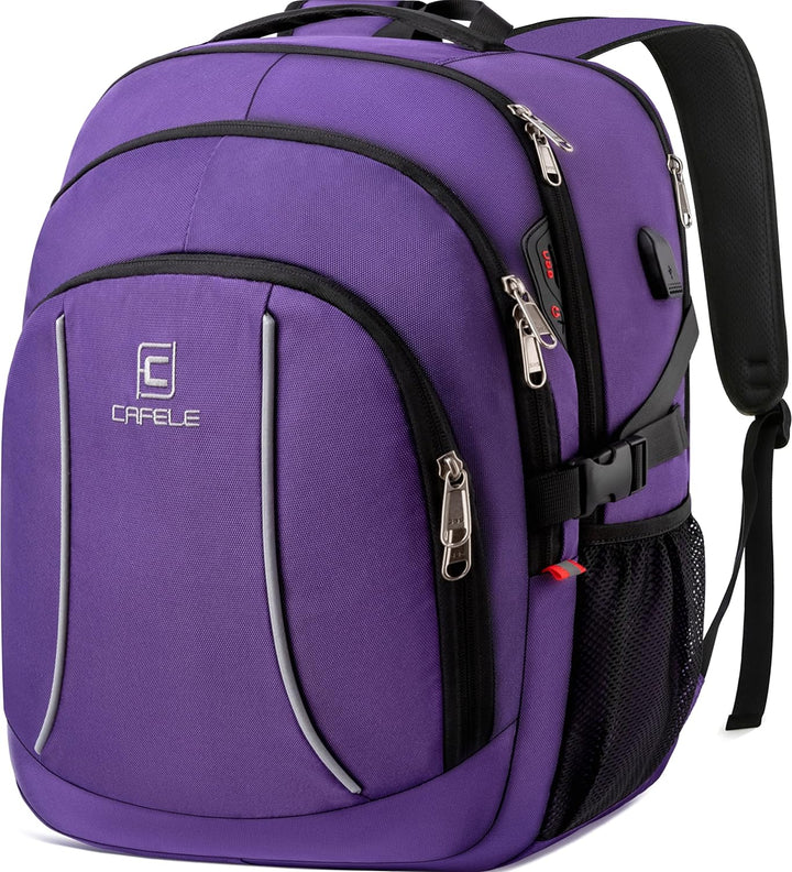 Secure TechPro backpack: water-resistant, anti-theft design, USB charging, ideal for tech gear.