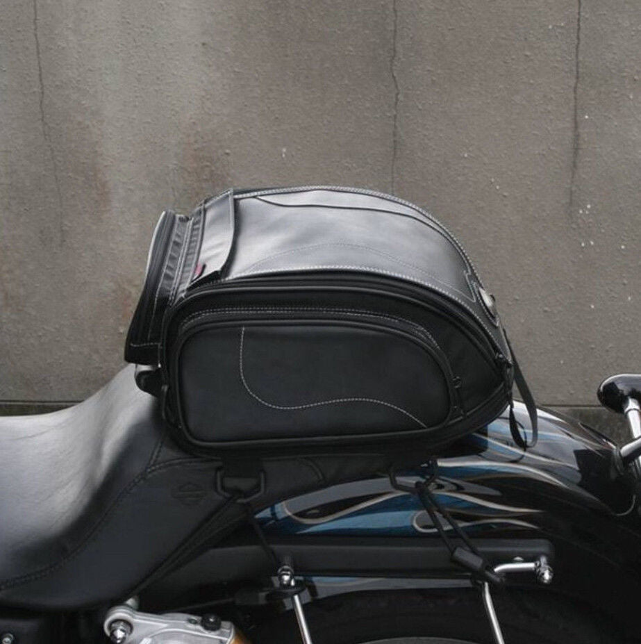 Water-resistant motorbike tail bag. Secure & expandable storage for your essentials on any ride.