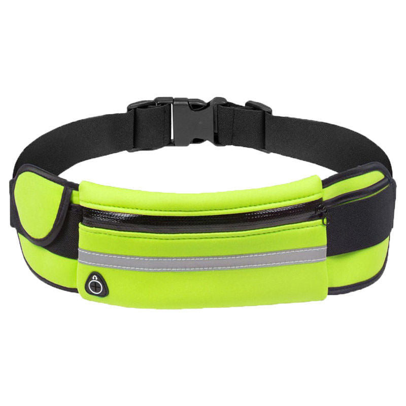 Jogging waist belt with phone holder. Water-resistant design for outdoor runs & active fitness.