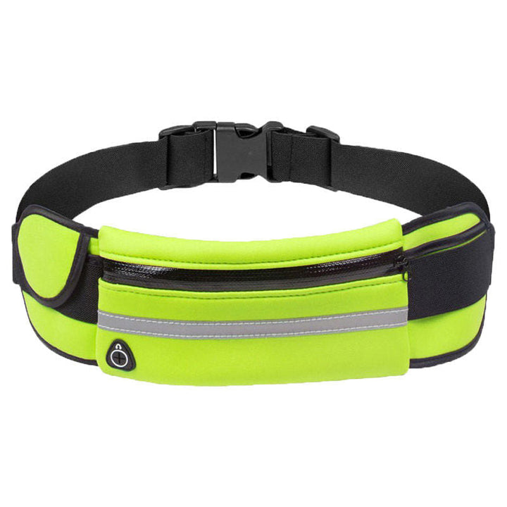 Jogging waist belt with phone holder. Water-resistant design for outdoor runs & active fitness.