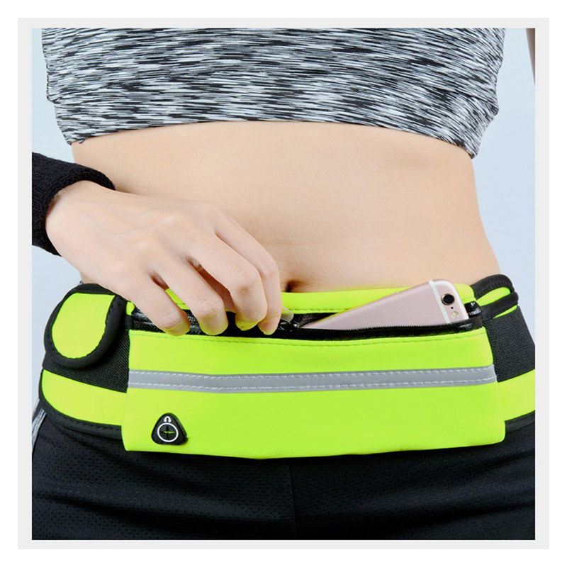 Unisex fitness waist pack for running & workouts. Water-resistant phone holder ensures dry essentials.