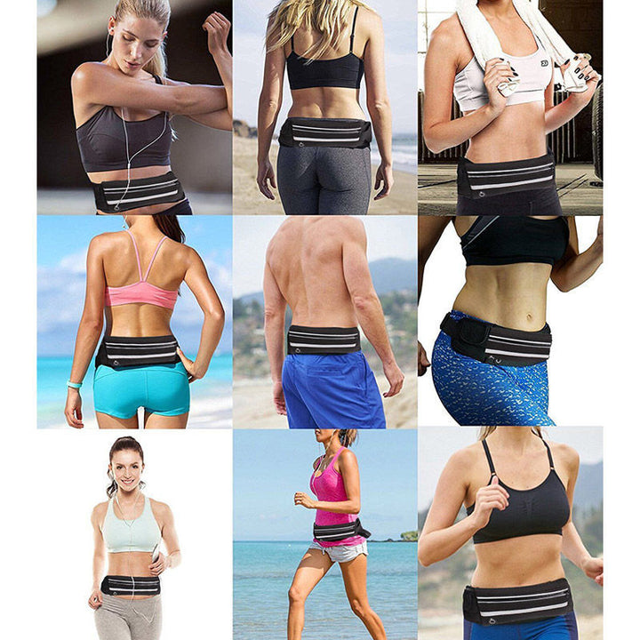 Unisex water-resistant running belt, a versatile fitness accessory & phone holder for active individuals.