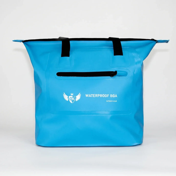 Sleek black unisex water-resistant tote bag, perfect for daily commutes, travel, or outdoor excursions.