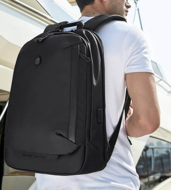 Unisex water-resistant travel backpack, lightweight with multiple compartments, perfect for daily commuting & outdoor adventures.