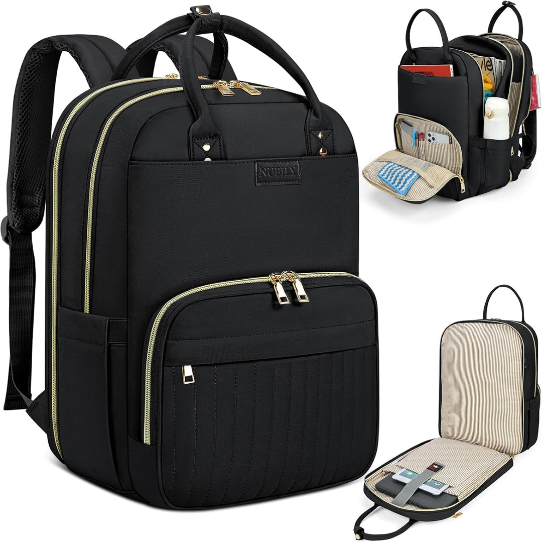 Unisex water-resistant travel laptop backpack. Multi-compartment AeroFlex bag for work, school & daily commuting.