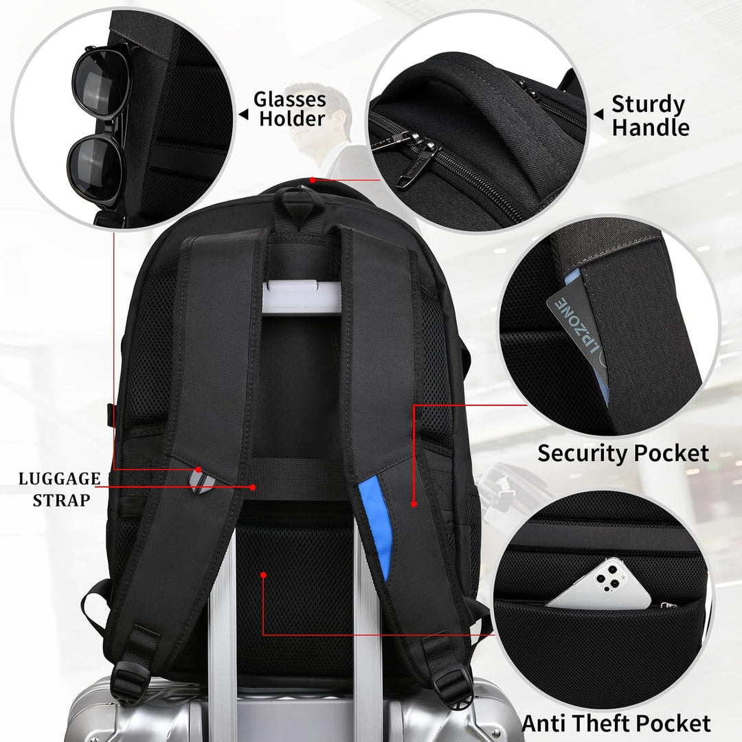 Secure anti-theft travel backpack, with a dedicated laptop compartment.
