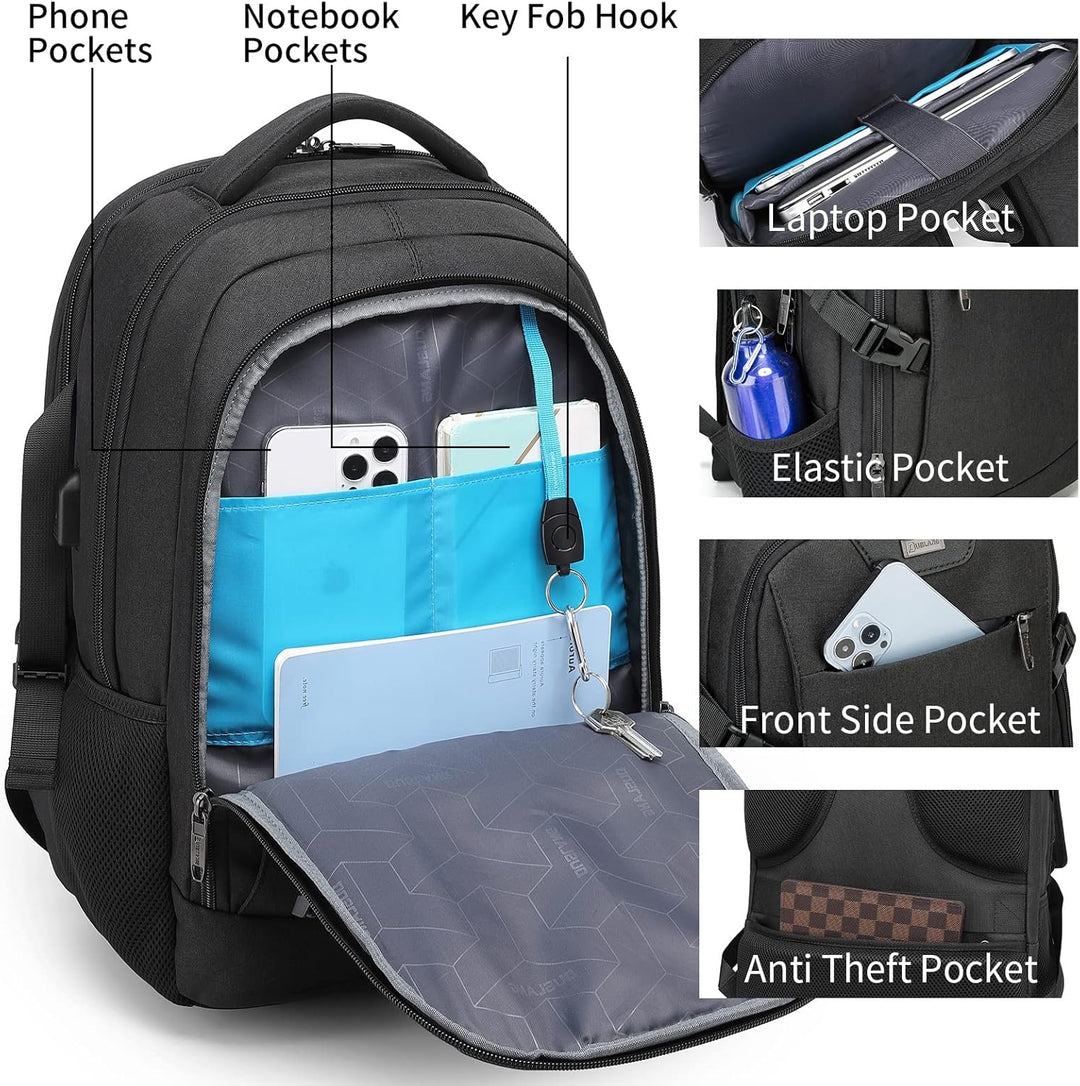 Anti-theft work backpack, water-resistant, keeping your tech safe.