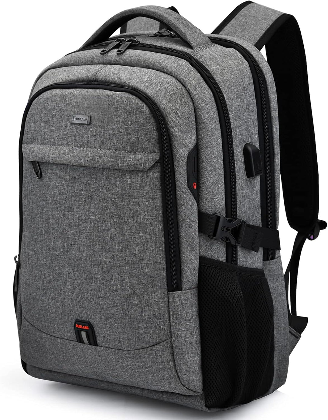 Practical carry-on bag, water-resistant, with an integrated USB charger.