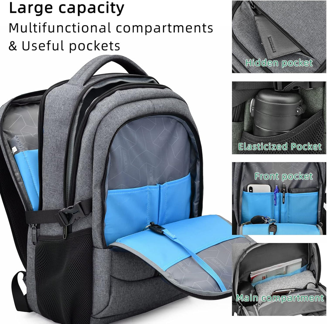 Sleek anti-theft USB backpack, water-resistant, for daily urban adventures.